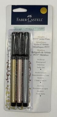 Faber-Castell PITT Artist Pens Metallic Set of 4 India Ink Markers NIP